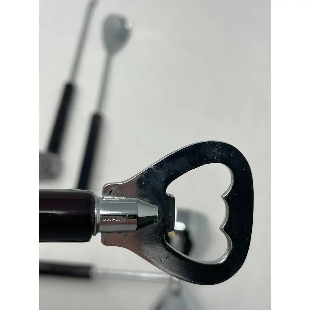 Vtg Golf Club Handle Bar Tool Set MCM‎ Japan Spoon Fork Opener Jigger Mixology
